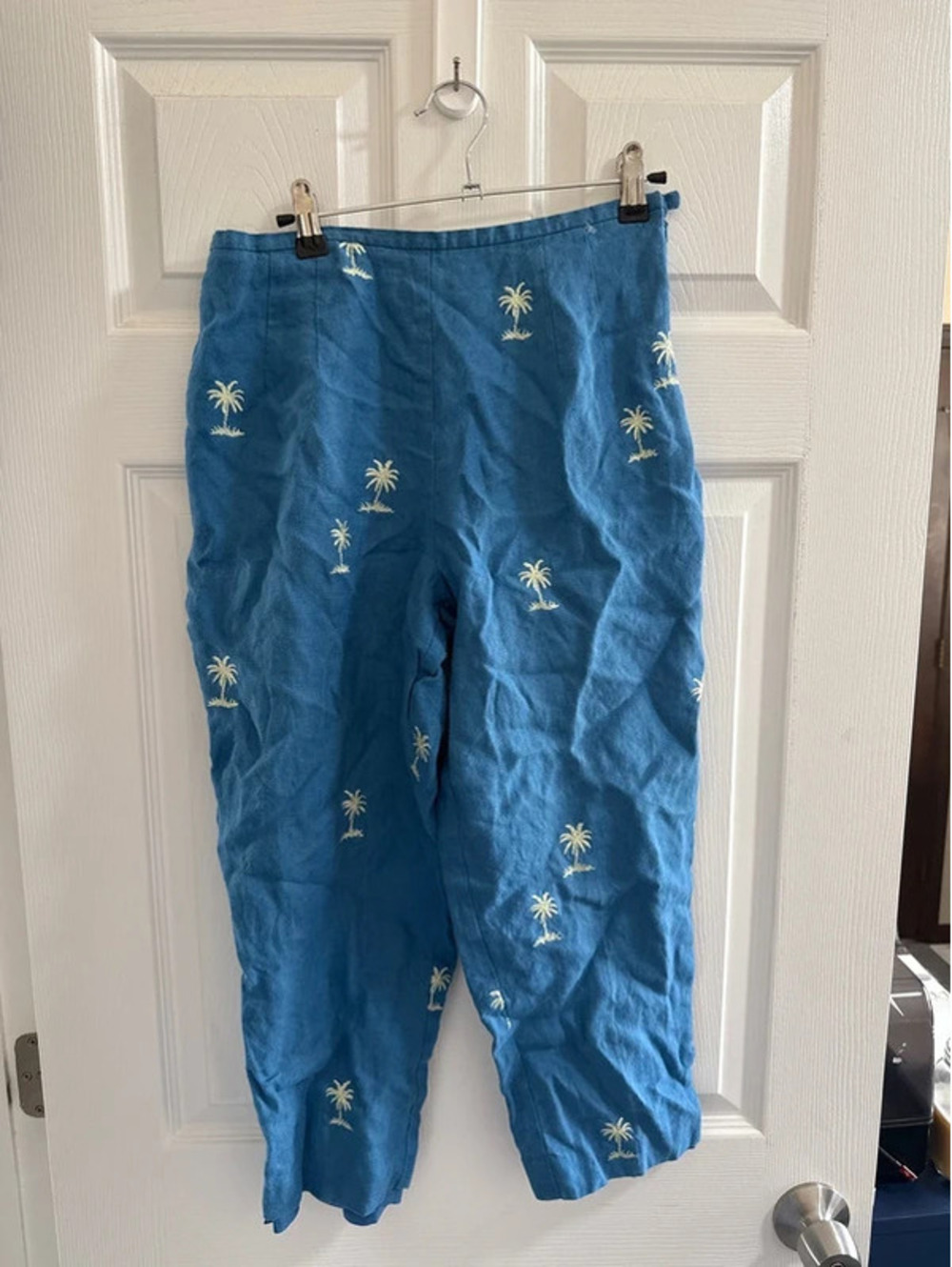 Women’s Talbot palm tree pant 100% linen size 8